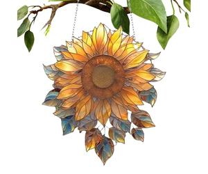 Sunflower Dream Catcher - Exquisite Wall Decor Acrylic Window Ornament, Vivid Sun with Flexible Design | Kitchen Home Garden Decoration for Display That Makes a Bright, Cheerful A