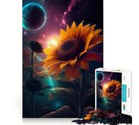 Sunflower Earth Galaxy 1000 Piece Jigsaw Puzzles for Adults Memory Boost Family Joy Pattern Assembly Santa Wish Pick 38x26cm