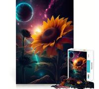 Sunflower Earth Galaxy 1000 Piece Jigsaw Puzzles for Teenagers Jigsaw Solid Logic Toy Calm Fun Precision Cut Santa Wish Item 50x75cm