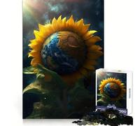 Sunflower Earth Galaxy Sun 1000 Pieces Jigsaws Adults Puzzles Gifts Reason Skill Toy Stress Release Exact Cut Santa Wish List 38x26cm