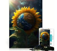 Sunflower Earth Galaxy Sun 1000 Pieces Jigsaws Adults Puzzles Gifts Reason Skill Toy Stress Release Exact Cut Santa Wish List 38x26cm