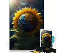 Sunflower Earth Galaxy Sun for Adults 1000 Piece Jigsaw Puzzle Mind Puzzle Relaxing Fun Image Assembly Warm Surprise 50x75cm