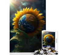Sunflower Earth Galaxy Sun Jigsaw for Teenagers 1000 Pieces Improve Mental Performance Effectively Gentle Relaxing Leisure Game (50X75cm)