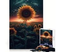 Sunflower Earth Space Adults Puzzles 1000 Piece Jigsaws Strengthen Memory Quiet Calm Clean Edge Art Collectible 38x26cm