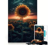 Sunflower Earth Space Adults Puzzles 1000 Piece Jigsaws Strengthen Memory Quiet Calm Clean Edge Art Collectible 38x26cm