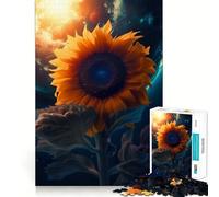 Sunflower Earth Sun Moon for Adults 1000 Piece Jigsaw Puzzle Mind Puzzle Relaxing Fun Image Assembly Warm Surprise 38x52cm