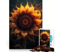 Sunflower Embers Fire 1000 Piece Jigsaw Puzzles for Adults Memory Boost Family Joy Pattern Assembly Santa Wish Pick 50x75cm