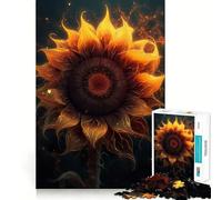 Sunflower Embers Fire Jigsaw Puzzles 1000 Piece for Teenagers Enhance Memory Leisure Time Solid Cut Santa Wish Item 38x52cm