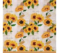 Sunflower Fabric by The Yard Vintage Floral Print Upholstery Fabric for Chairs Blossom Flowers Pattern Decorative Fabric for Upholstery and Home DIY Projects 1 Yard,(L92*W150cm) Yellow Brown