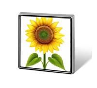 Sunflower Facing The Sky Unisex Brooches & Pins Square Lightweight Lapel Badge Jewelry for Clothing Shawl Hat