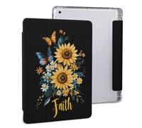 Sunflower Faith Butterfly Cute Tablet Case with Pencil Holder Lightweight Hard Protective Cover Compatible with Ipad 2020 /Pro 2020/2020 AIR 4 /Pro 2021