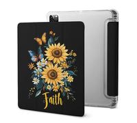Sunflower Faith Butterfly Cute Tablet Case with Pencil Holder Lightweight Hard Protective Cover Compatible with Ipad 2020 /Pro 2020/2020 AIR 4 /Pro 2021
