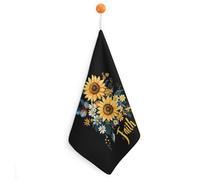 Sunflower Faith Butterfly Printed Hand Towels for Bathroom Soft Quick Dry Absorbent Cleaning Cloths 1PCS