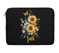 Sunflower Faith Butterfly Trendy Laptop Bag Computer Carrying Case Lightweight Briefcases for Working