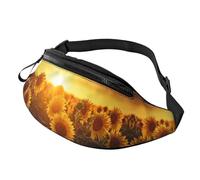 Sunflower Fanny Pack Sunset Crossbody Bag Beautiful Sunset Hands-Free Bag City Explorers 14X35CM