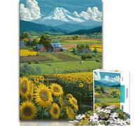 Sunflower Field 1000 Piece Jigsaw Puzzles for Adults,Challenging Game Gifts for Is Ideal As A Gift for The Whole Family 38x26cm