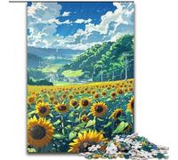 Sunflower Field 1000 Piece Jigsaw Puzzles for Adults Gifts, Relax Games Enhance Love between Couples for Age 14 (26x38cm)