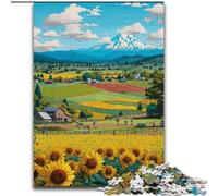 Sunflower Field 1000 Piece Jigsaw Puzzles for Teenagers Gifts, Challenging Game Toys Every Piece Is Unique - Challenging Family Fun Game (26x38cm)
