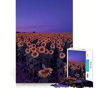 Sunflower Field at Night Jigsaw Puzzle for Adults 1000 Pieces Mind Exercise Toy Together Fun Precision Cut Unique Gift 38x26cm
