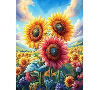 Sunflower Field at Sunset 1000 Piece Jigsaw Puzzle for Adults Science Fiction Magical Dream Morning Coffee Companion Mindful Start Beautiful Artwork Ideal Birthday Present 1000 PCS