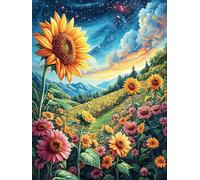 Sunflower Field at Sunset 500 Piece Jigsaw Puzzle Mitos Animal Planta For Men Educational Decompression Adults Anxiety Memory Care Mothers Valentines Gift Sturdy Paperboard 500 PCS