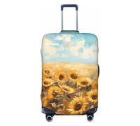 Sunflower Field Bliss Travel Luggage Covers - Elasticity Suitcase Covers Protector for Luggage 18-32 Inch