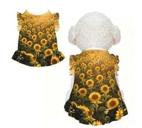 Sunflower Field Bloom M Pet Apparel for Small Dogs-Cute Summer Outfit for Puppy, Soft Breathable Pet Clothes for Cat