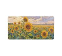 Sunflower Field Desk Mat 30x60cm, Non-Slip Rubber Base with Stitched Edges, Waterproof Desk Pad for Keyboard & Mouse, Large Mouse Pad for Office Gaming