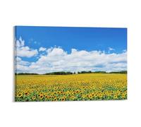 Sunflower Field in Full Bloom Under The Blue Sky - Wall Hanging Indoor Poster Home Decor Poster Wall Art Hanging Picture Print Decorative Painting Posters 20x30inch(50x75cm)