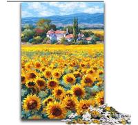 Sunflower Field Jigsaws 2000 Pieces for Adults, Pattern Assembly Fun at Home Activities, Birthday Present,Travel Gifts (70x100cm)