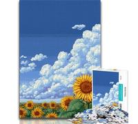 Sunflower Field Jigsaws Puzzles 1000 Pieces for Teenagers Gifts,Stress Reliever Difficult Challenge Enhance Love between Couples 50x75cm