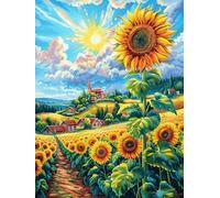 Sunflower Field Landscape 500 Pieces Jigsaw Puzzle Animals And Plants For Men Educational Decompression Adults Anxiety Memory Care Mothers Valentines Premium 500 PCS