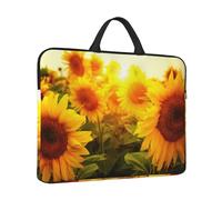Sunflower Field On Bright Sunshine Print Protective 14 Inch Laptop Case,Laptop Sleeve With Handle Compatible,Carrying Computer Bag