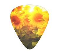 Sunflower Field On Bright Sunshine The guitar pick, for acoustic, electric, bass guitars - natural touch, 12 pack, multi-color.
