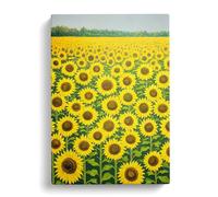Sunflower Field Painting Vol.3 Canvas Print | Gallery Wrapped 30mm Frame Wall Art | 30x20 inches | Ready to Hang | Modern Floral Picture | Living Room Bedroom Lounge Office