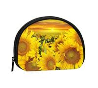 Sunflower Field Portable Mini Change Storage Bag, Stylish and Compact Coin Purse, Suitable for Daily Carrying
