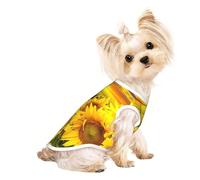 Sunflower Field print Dog Shirts for Small Dogs Stretchy T-Shirts Lightweight Tank Top Sleeveless Striped Vest