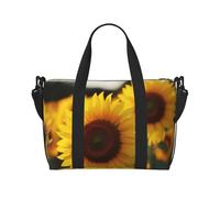 Sunflower Field Print Weekender Bag Sport Gym Bag Women Men Hospital Bag Personal Travel Bag Carryon Bag, Black, One Size