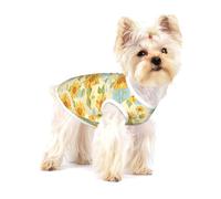 Sunflower Field Small Dog Shirt Cotton Pet Tee Gift for Cats
