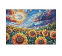 Sunflower Field Sunset 300 Piece Jigsaw Puzzle for Adults Jigsaw Post Work Relaxation Tool Challenging Fun for Friends Family Home Decor 300 PCS