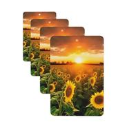 Sunflower Field Sunset Car Air Freshener Cards Set of 4 Pieces Long Lasting Hanging Scented Cards Auto Aromatherapy Tablets Personalized Car Fresheners Gifts for Men Women - Lavender Scent