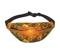Sunflower Field Sunset Fanny Pack for Men Women Belt Bag Fashion Waist Bag Everywhere Crossbody Bag Wallet Hip Bum Bag with Adjustable Strap Waterproof Chest Bag for Travel Hiking Sports, Black, One