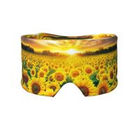 Sunflower Field Sunset Print Sleep Eye and Ear Muffs Mask - Soft & Breathable, Ideal for Travel, Meditation, and Nighttime Use