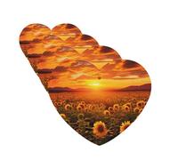 Sunflower Field Sunset Sea of Flowers Car Air Fresheners Cards 4 Pcs Hanging Fragrance Scented Cards Long-Lasting Car Aromatherapy Tablets for Wardrobe Bathroom Car Interior Mirror Pendant Gifts