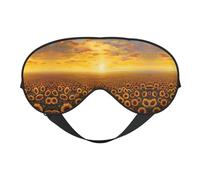 Sunflower Field Sunset Sea of Flowers Double Side Eye Mask, Adjustable Strap Eye Mask, Eye Sleep Shade Cover, Blocks Light Eye mask