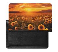 Sunflower Field Sunset Sea of Flowers Passport Holder Passport Cover Protector Essentials with Credit Card Slots for Women Men