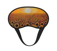 Sunflower Field Sunset Sea of Flowers Print Fashion Sleep Eye Mask for Men Women, 100% Blackout Eye Mask, Soft Covering Strong Light, Suitable for Travel/Yoga/Nap