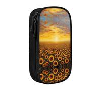 Sunflower Field Sunset Sea Of Flowers Print Pencil Case,Storage Bag, Large Capacity Pencil Box, Portable Office Pen Bag With Zipper