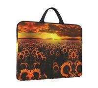 Sunflower Field Sunset Sea Of Flowers Print Protective 14 Inch Laptop Case,Laptop Sleeve With Handle Compatible,Carrying Computer Bag