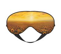 Sunflower Field Sunset Sea of Flowers Print Sleep Eye Mask Outdoor Indoor Travel Camping Meditation Yoga Shift Work Breathable